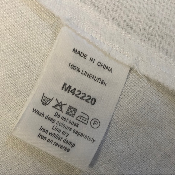 NEXT White Linen Button Down Blouse, Sz 10 - Picture 11 of 12